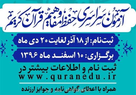 معرفی برگزیدگان آزمون حفظ و مفاهیم قرآن